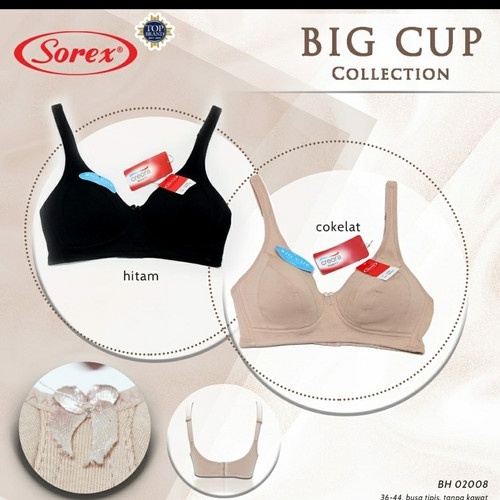 Bra / BH SOREX 02009 HALF CUP wanita Busa Kawat Kait 2 polos BK size 34 36 38 cup 1/2