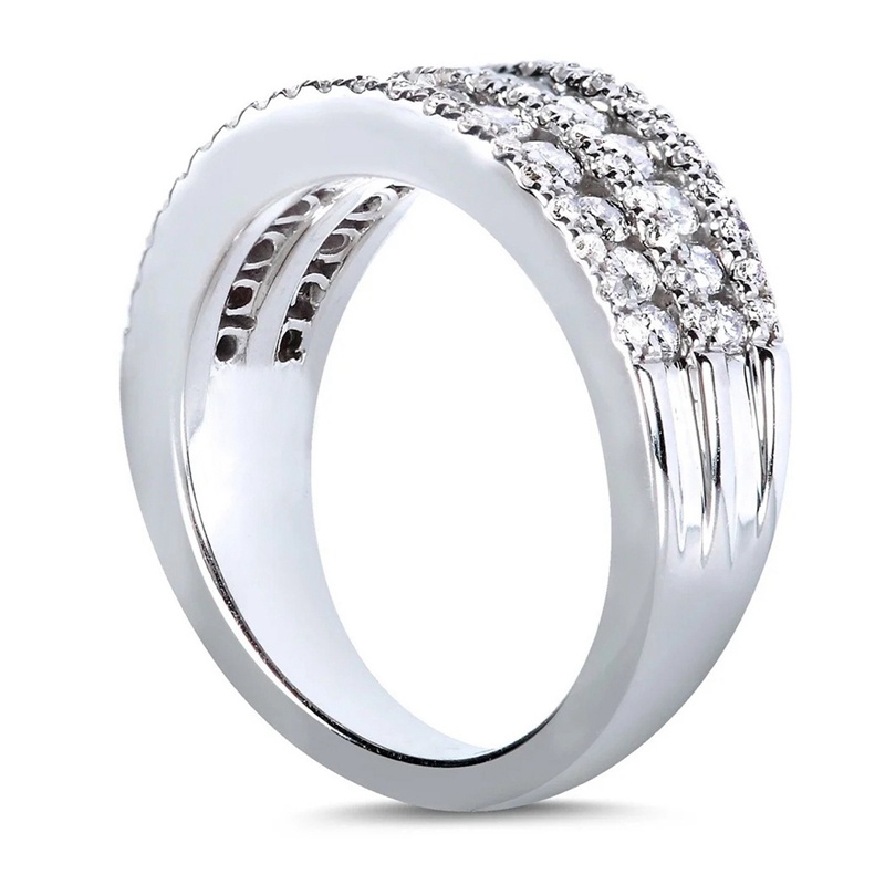 Fancyqube Cincin Berlian Zircon Bentuk Lingkaran Penuh Gaya Eropa Dan Amerika Untuk Pertunangan