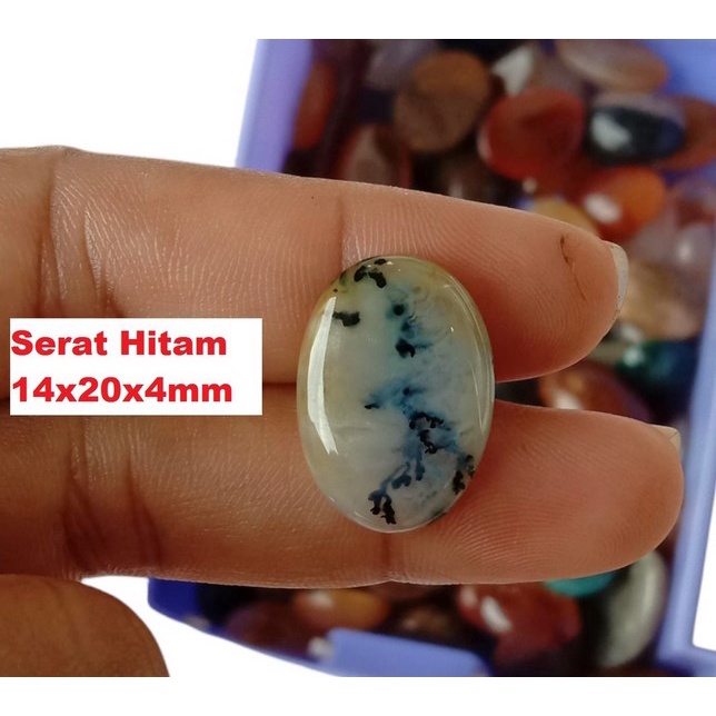 Batu Akik Motif Serat Hitam Asli