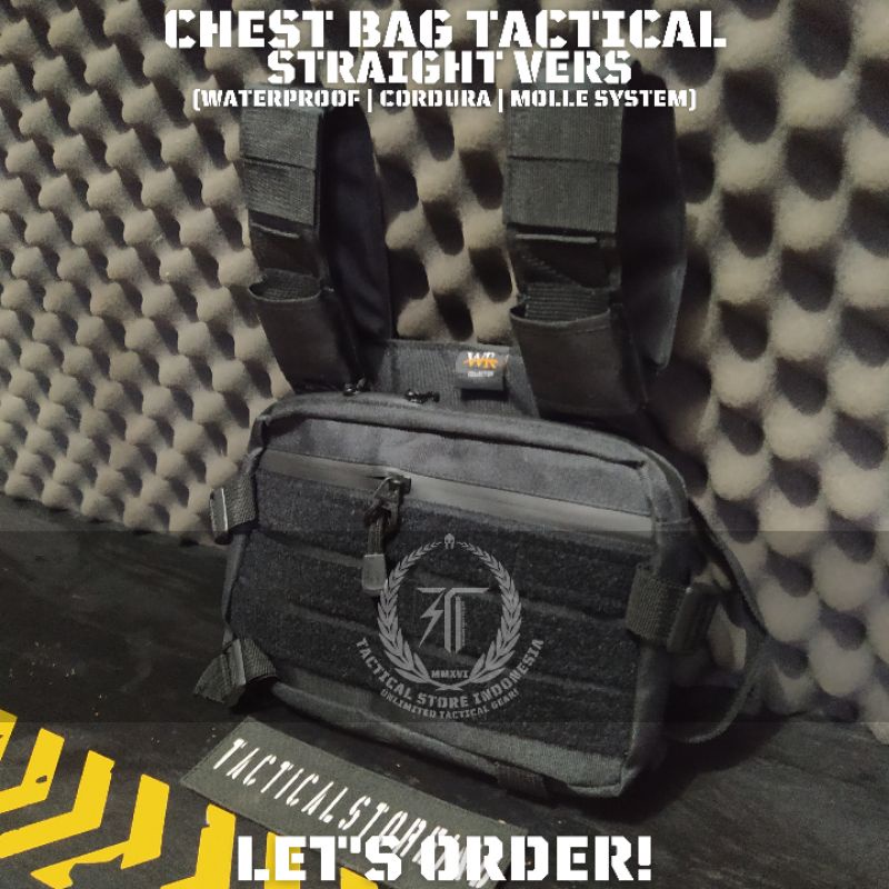 Tas Dada WR 01 - Tas Dada Tactical - Chestbag Tactical Waterproof Hitam Hijau Cream Loreng TNI