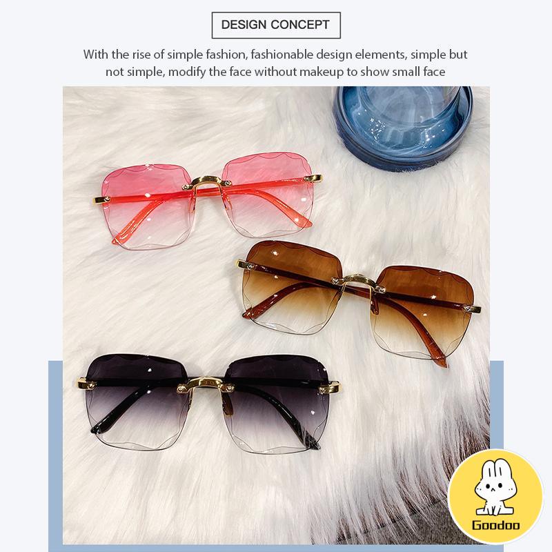 Kacamata Hitam Wanita Fashion Gaya Tanpa Bingkai Korea -Doo