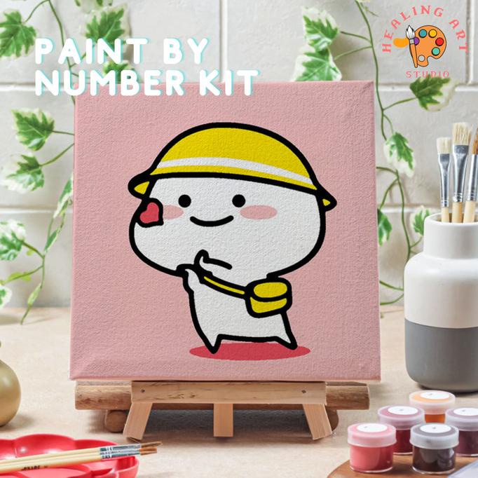 

Paint by number pentol sekolah canvas 20x20 cm painting kit