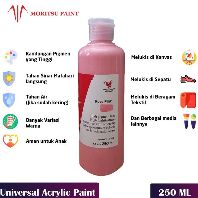 

Promo - Cat Akrilik Moritsu 250ml Warna Non primer (isi 6) Non COD