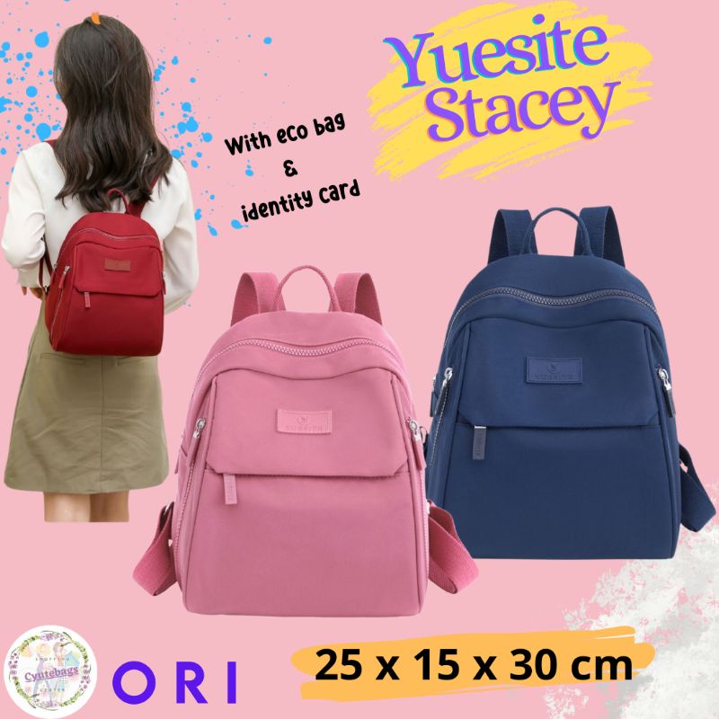 TAS RANSEL SEDANG YUESITE STACEY ORIGINAL IMPORT ANTI AIR MEDIUM BACKPACK CYUTEBAGS