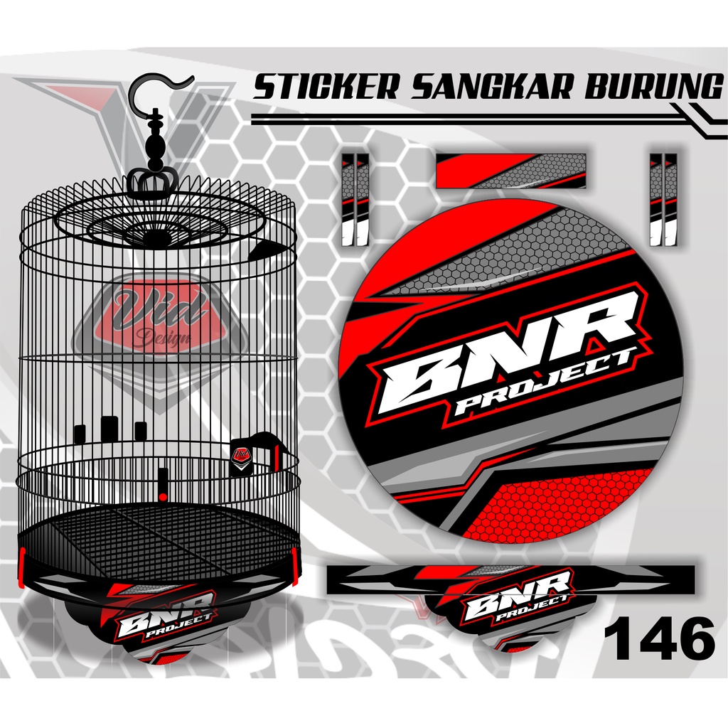 STIKER DEKAL SANGKAR MURAI TEBOK KANDANG BULAT BNR NO 1 2 3 4