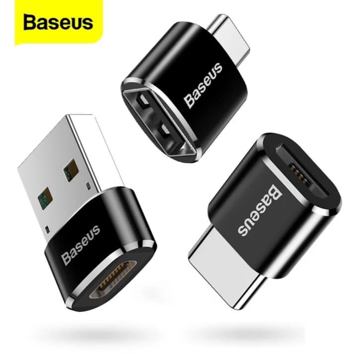 Baseus OTG Mini Type C Female to USB Male Adapter USB To Type C Converter Penghubung Hp Ke Laptop Kabel OTG Micro USB To Type C