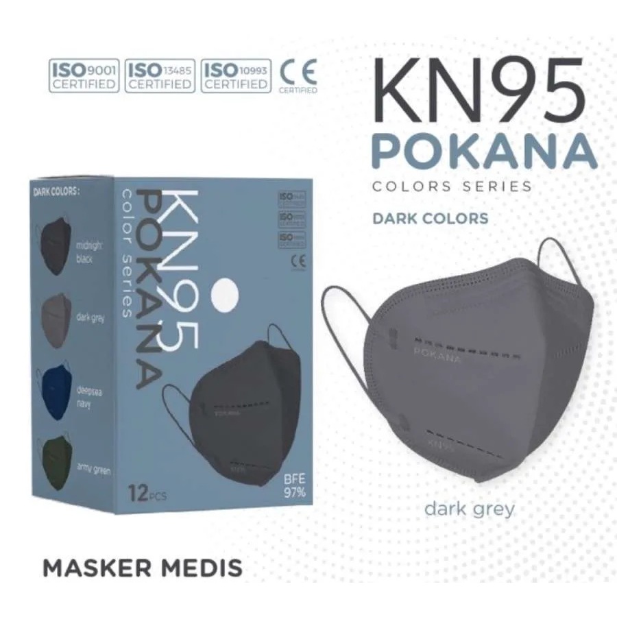 Pokana KN95 6 ply Color Series  12pcs /  Pokana Masker