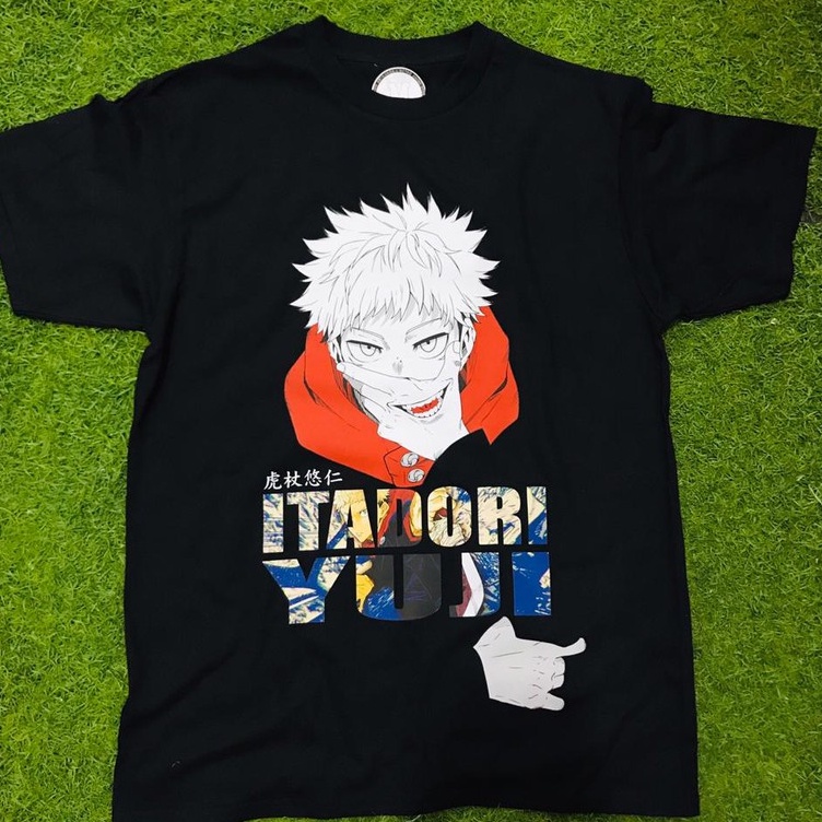 Tshirt Itadori Yuji Black Anime Jujutsu Kaisen