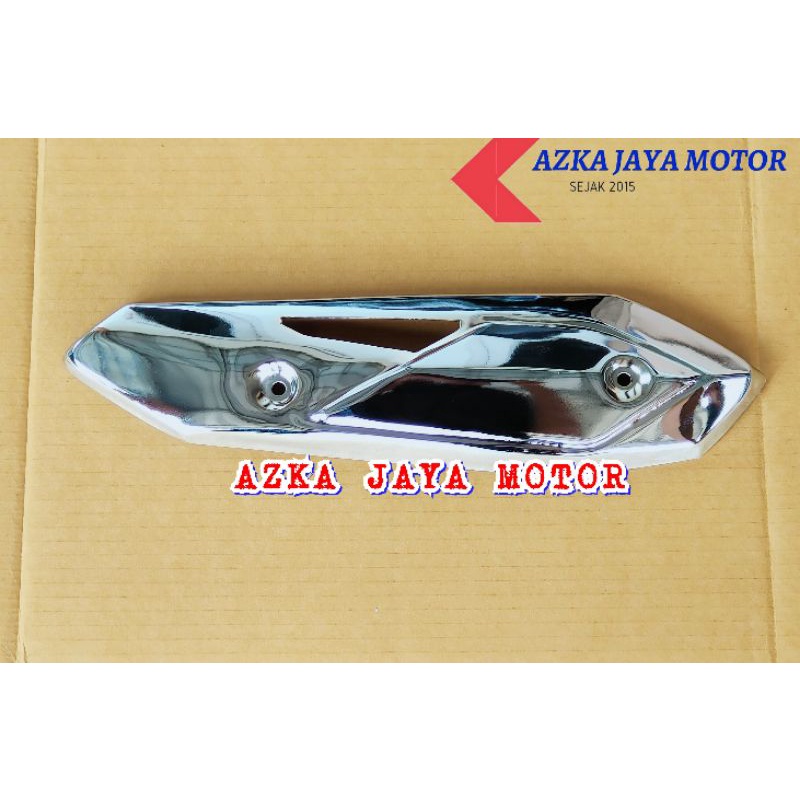 Cover Tutup Knalpot Honda Beat Chrome Bahan Besi anti pecah ( stainless ) tutup knalpot beat karbu, 