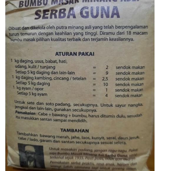 

Paling Disukai BUMBU MASAK MINANG ASLI SERBAGUNA 1 KG GF6++