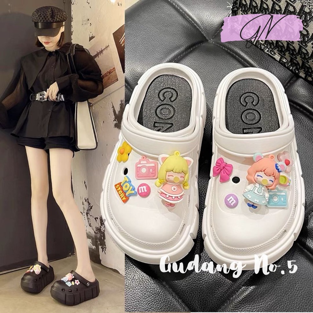 GN-9008-6 Sandal Wanita Impor Bahan EVA Rubber Gaya Fashion Motif Cartoon Toy Story