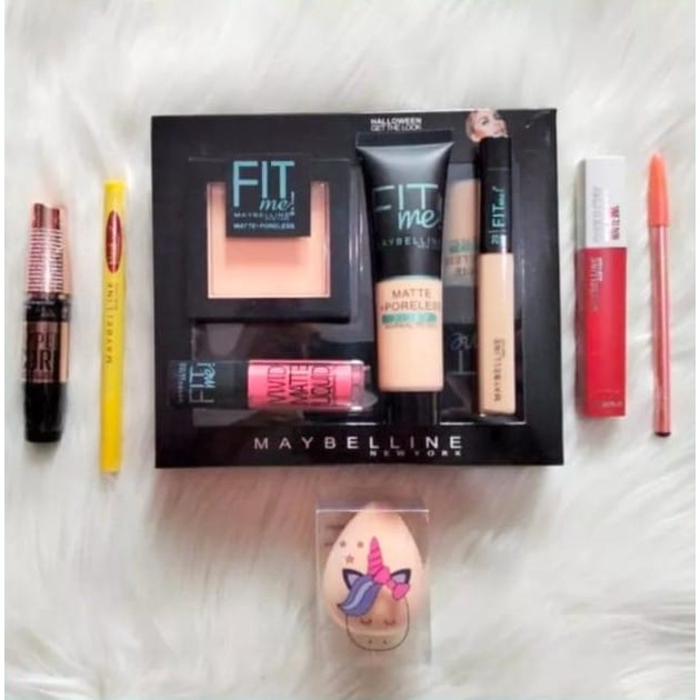 Paket Kosmetik Maybelline Lengkap 9 in 1 / Paket MakeUp Komplit Hemat 1 Paket 9 in 1