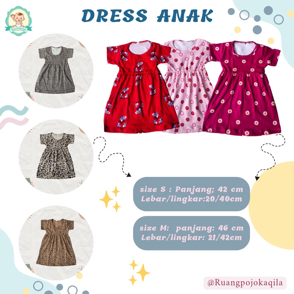 Baju Dress Anak Perempuan Cewek Lucu Daster Bayi G She 6 12 bulan 1 2 Tahun