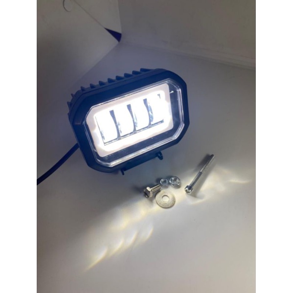 Lampu Tembak Daymaker 4 Mata LED Model Kotak  36 V Lensa 6D Mobil Motor Body Plastik