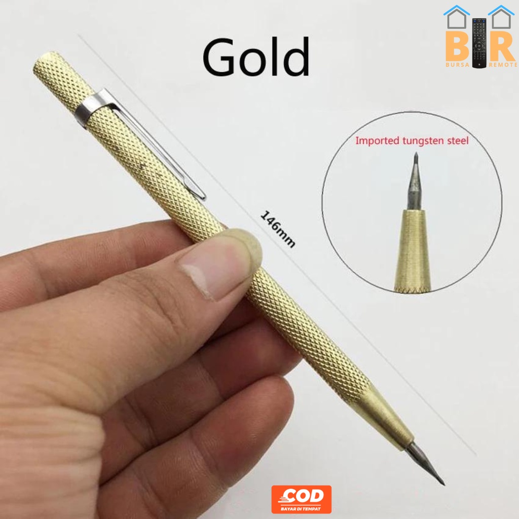 Pen scribe Berlian Pena GOLD Scriber Ujung Karbit Tungsten Carbide untuk Pena Tangan 6 Inch Alat Pengukir Kayu Logam Keramik Kaca