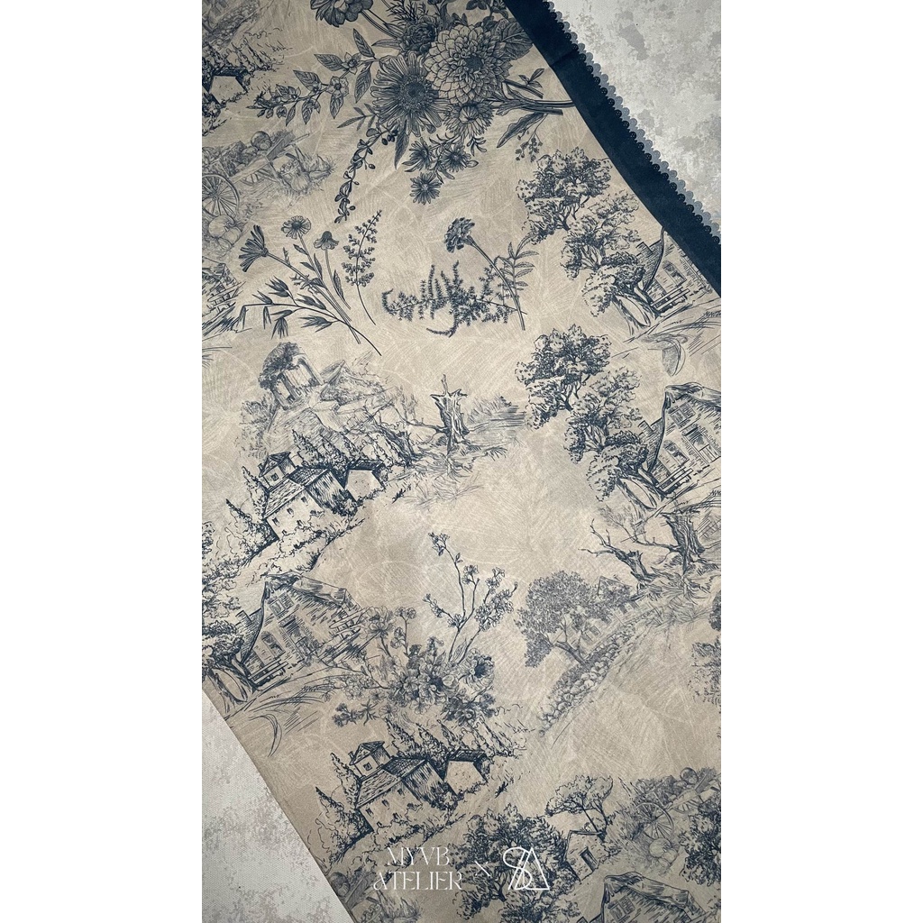 MYVB x ISLA 2022 Scarf - Le Jardin Golden Navy