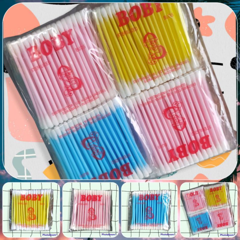 COTTON BUD BOBY KOREK KUPING PEMBERSIH TELINGA ISI ± 32 per pcs