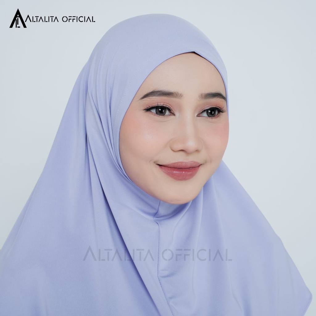 Altalita - Hijab Bergo Zaida Malay Instan Non Pet Jersey Premium | Jilbab Khimar Instan Polos Syari Menutup Dada Non Pet | Kerudung Malaysia Jumbo Instan Non Pad Terbaru Cocok untuk Sekolah Olahraga Volly Futsal Senam dan Sehari-hari