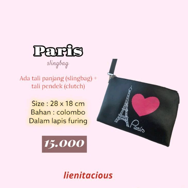 Slingbag Paris Clutch Paris Slingbag murah tas lucu tas kerja tas cewek tas selempang tas tangan