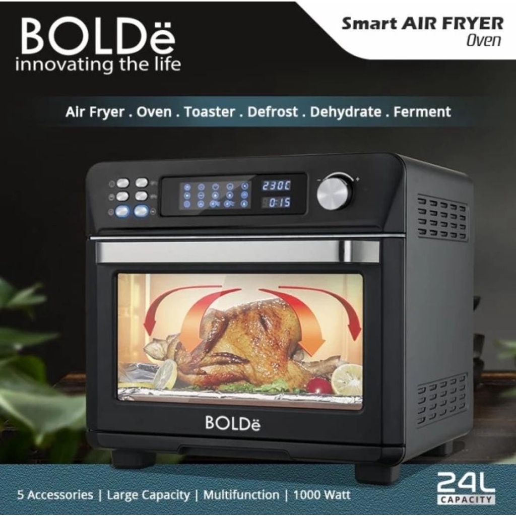 Jual BOLDE DIGITAL OVEN AIR FRYER LOW WATT 24 LITER 1000 WATT (MEDAN ...