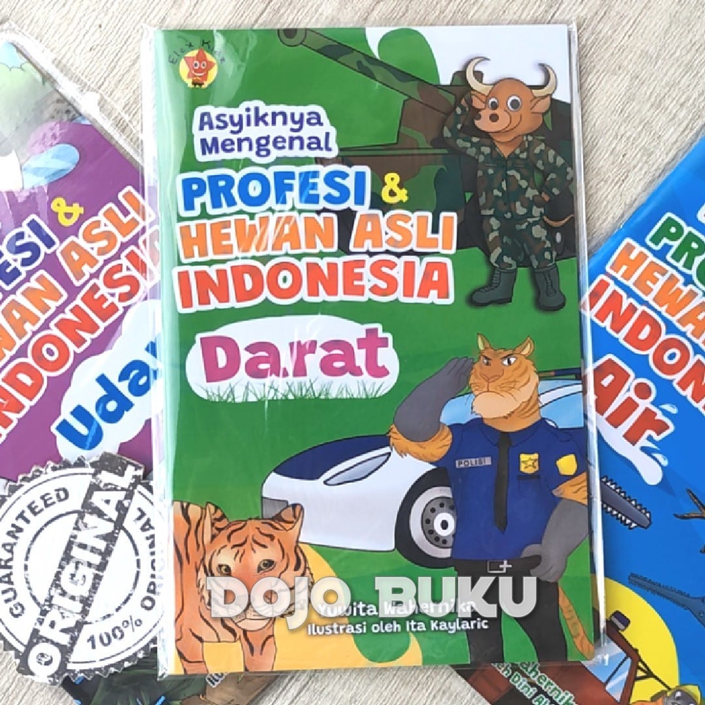 Buku Asyiknya Mengenal Profesi dan Hewan Asli Indonesia: Darat by Yuwi