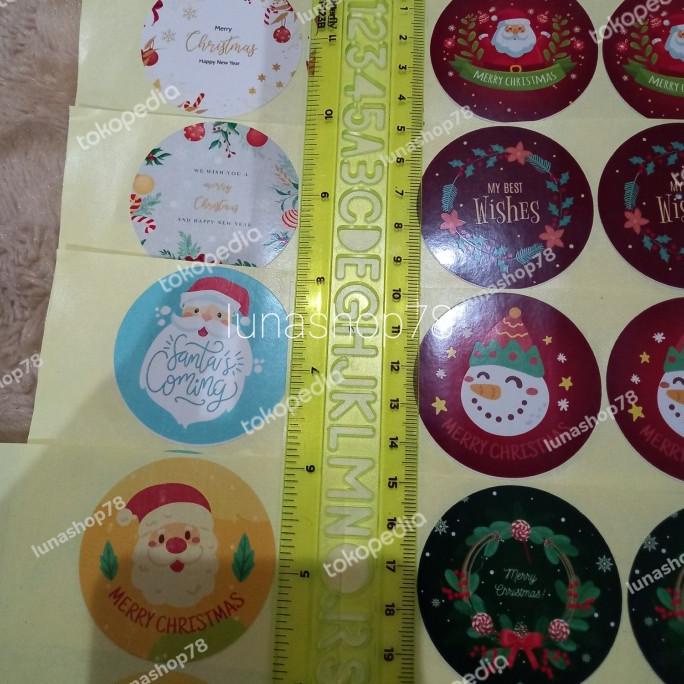 

paling diminati] 1pc stiker edisi Natal Merry Christmas diameter 5cm
