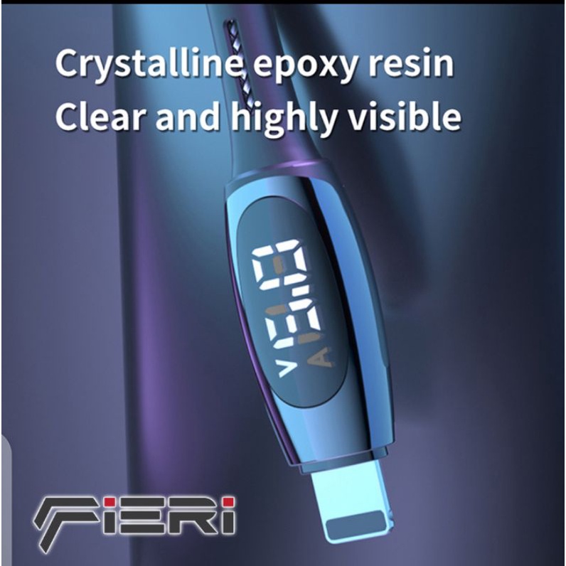 Fieri Kabel Lightning LED Display Fast Charging