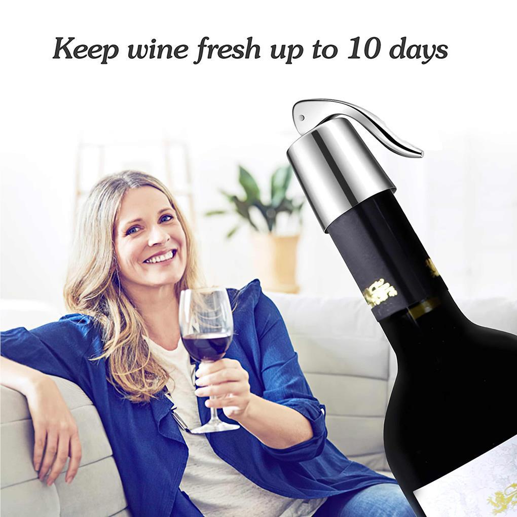 2 Pcs Wine Bottle Stopper Rumah Wadah Cairan Reusable Vacuum Sealed Bottles Plug Sealing Cover Penutup Wadah Penutup