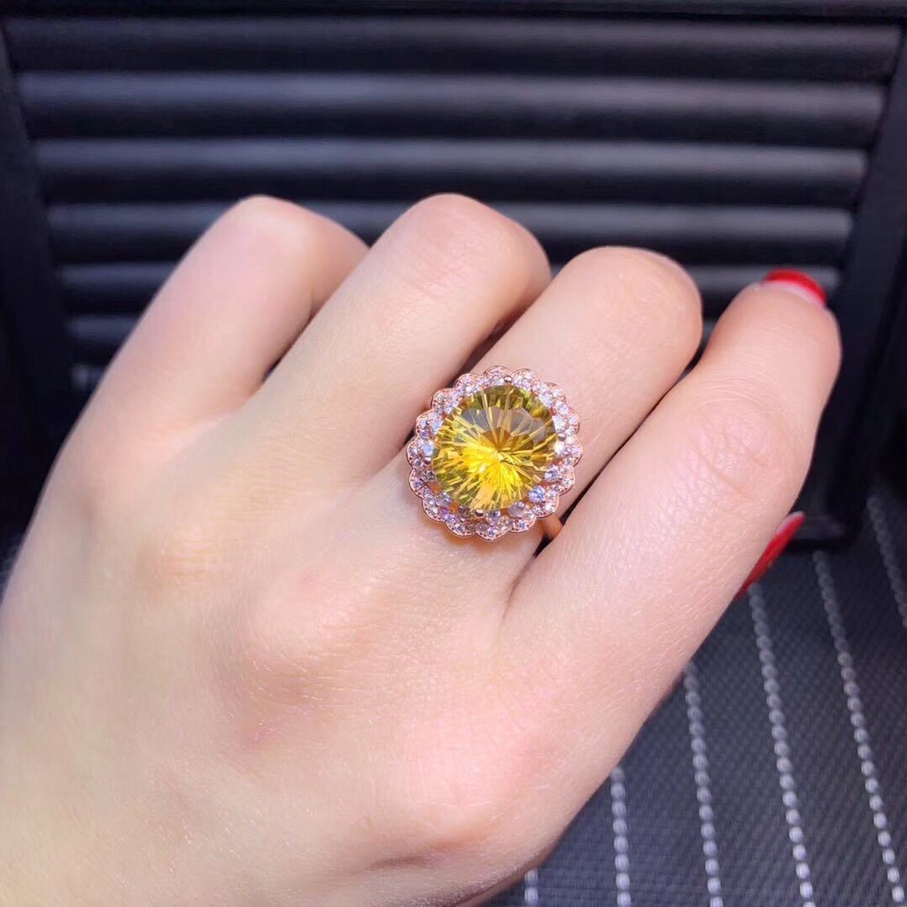 Goldkingdom Perhiasan Fashion 24K Bangkok Aksesoris Ready Stock Gaya Meledak Adjustable Topaz Berbentuk Telur Mikro Hias Zirkon Pt950 Platinum Cincin Untuk Wanita