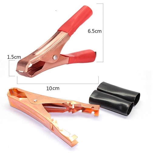 Capitan Aki Tembaga Set Copper Jepit Accu Capitan Aki Buaya Motor Mobil Charger Inverter Aligator 60A Merah Hitam Tembaga Bisa di Disolder BA-107D