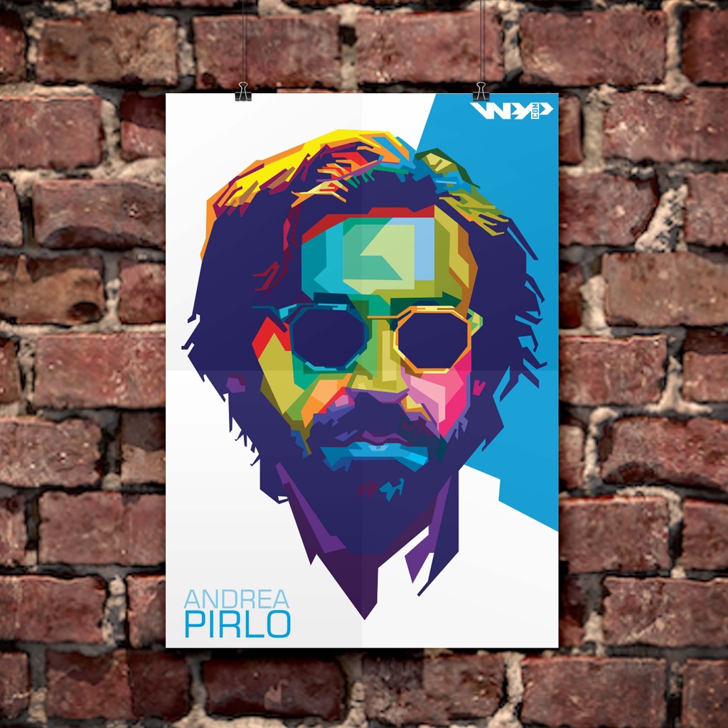 Poster Andrea Pirlo (WPAP) Pop Art Semarak Bewarna 02