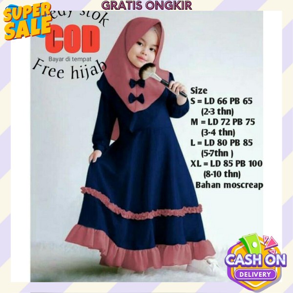Gamis Pesta Anak Perempuan Murah Baju Gamis Anak Perempuan Remaja Usia Tanggung Pakaian Muslim Anak 