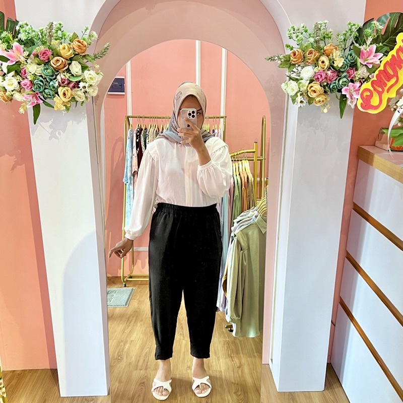 CELANA PANJANG CRINKLE PANTS HITAM