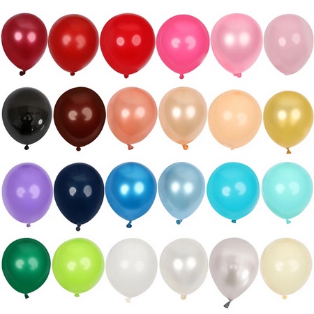 ( Ecer ) BALON LATEX METALIK / GAGANG BALON / STICK BALON WARNA WARNI /BALON DEKORASI PESTA / BALON KARET POLOS 12 INCH