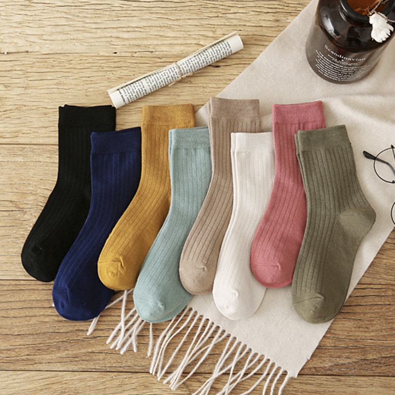 Kaos Kaki Premium Diatas Mata Kaki ALa Korea Wanita  /Women Socks Warna Classic