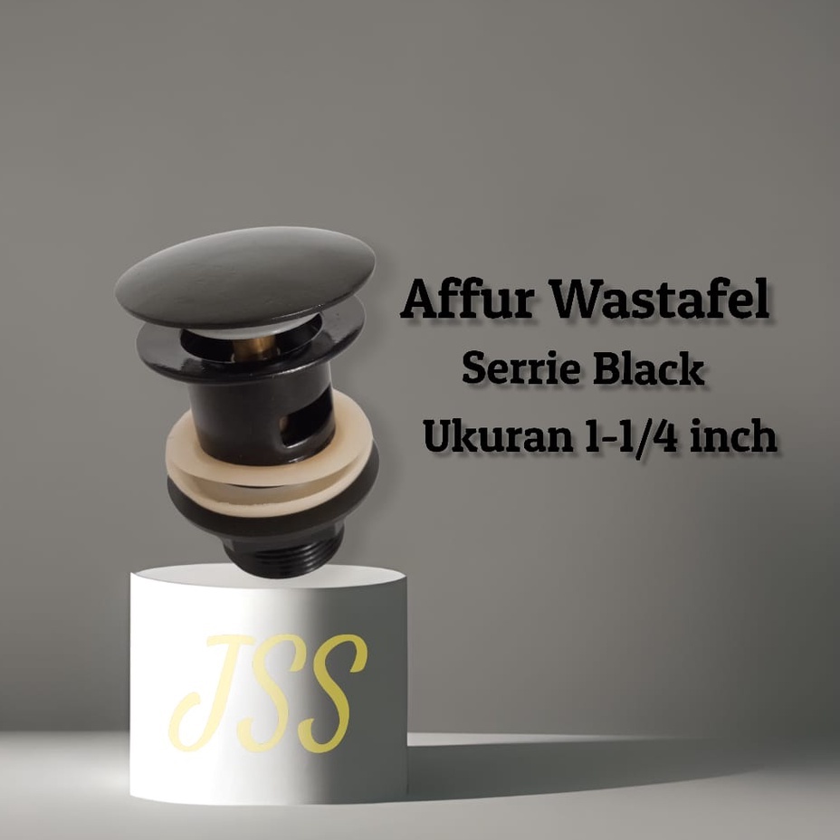 Kepala AFUR Pencet Stainless HITAM model tot-Head avur apur black strainer sink wastafel washtafel cuci tangan Stainless Steel