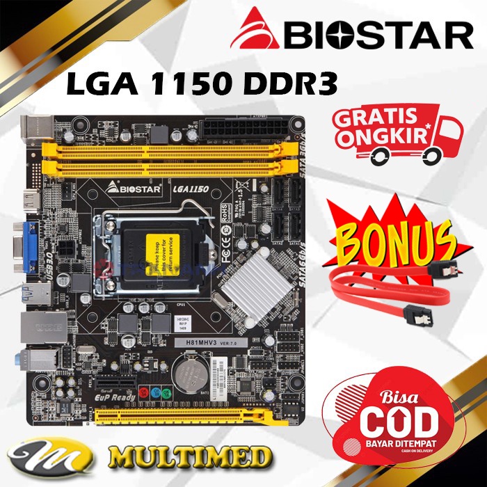 Mainboard Motherboard Mobo LGA 1150 H81 DDR3 Biostar Haswell