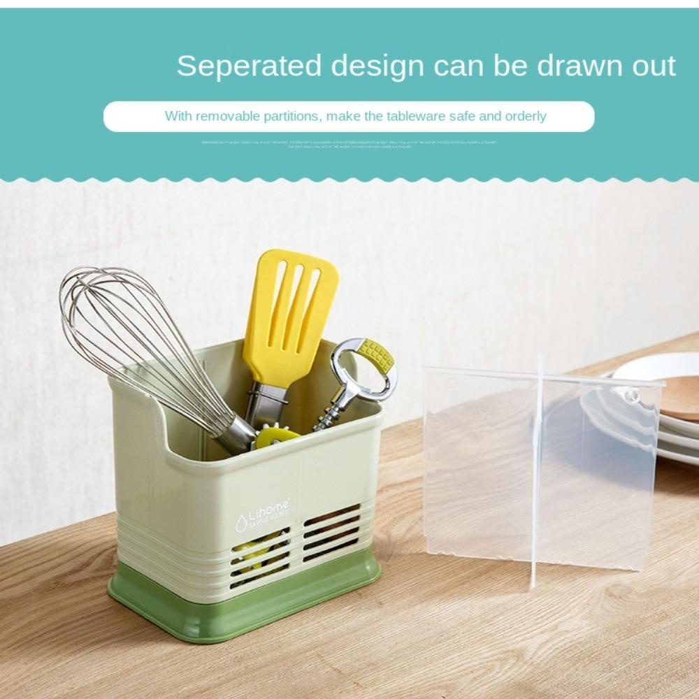 R-FLOWER Tempat Sendok Sumpit Garpu Multifungsi Alat Dapur Rumah Drain Storage Rack Pen Box Cutlery Holder