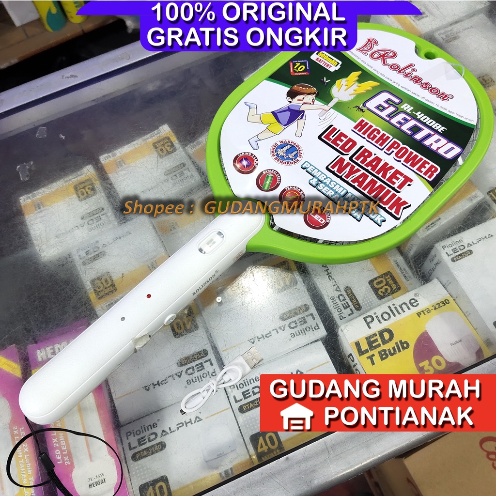 Raket Nyamuk Rolinson RL-4008C Sentrum Nyamuk Baterai Lepas BISA GANTI BATERAI BATTERAI