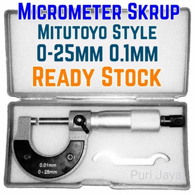 Micrometer Mitutoyo Mikrometer Sekrup Alat Ukur