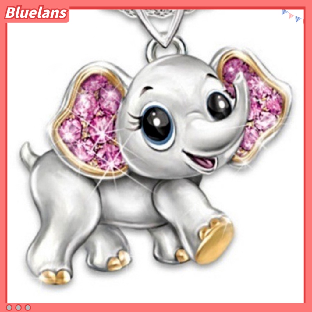 Bluelans Never Forget I Love You Women Romantic Elephant Heart Pendant Chain Necklace