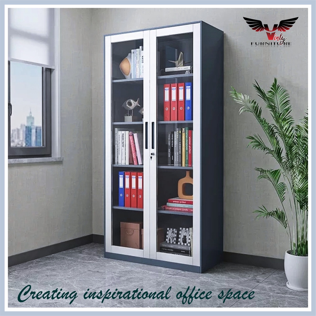 Lemari Arsip Besi / Lemari Arsip  SWING 2 pintu kaca VINLY