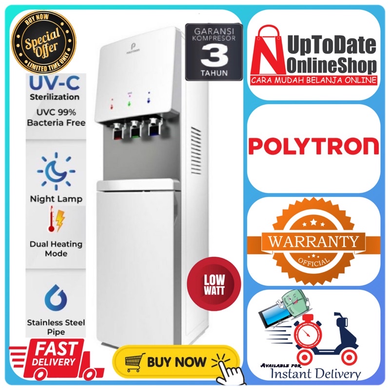 POLYTRON DISPENSER GALON BAWAH PWC778 UV PWC-778 UV HYDRA UV-C VIRUS KILLER TECHNOLOGY BOTTOM LOADIN