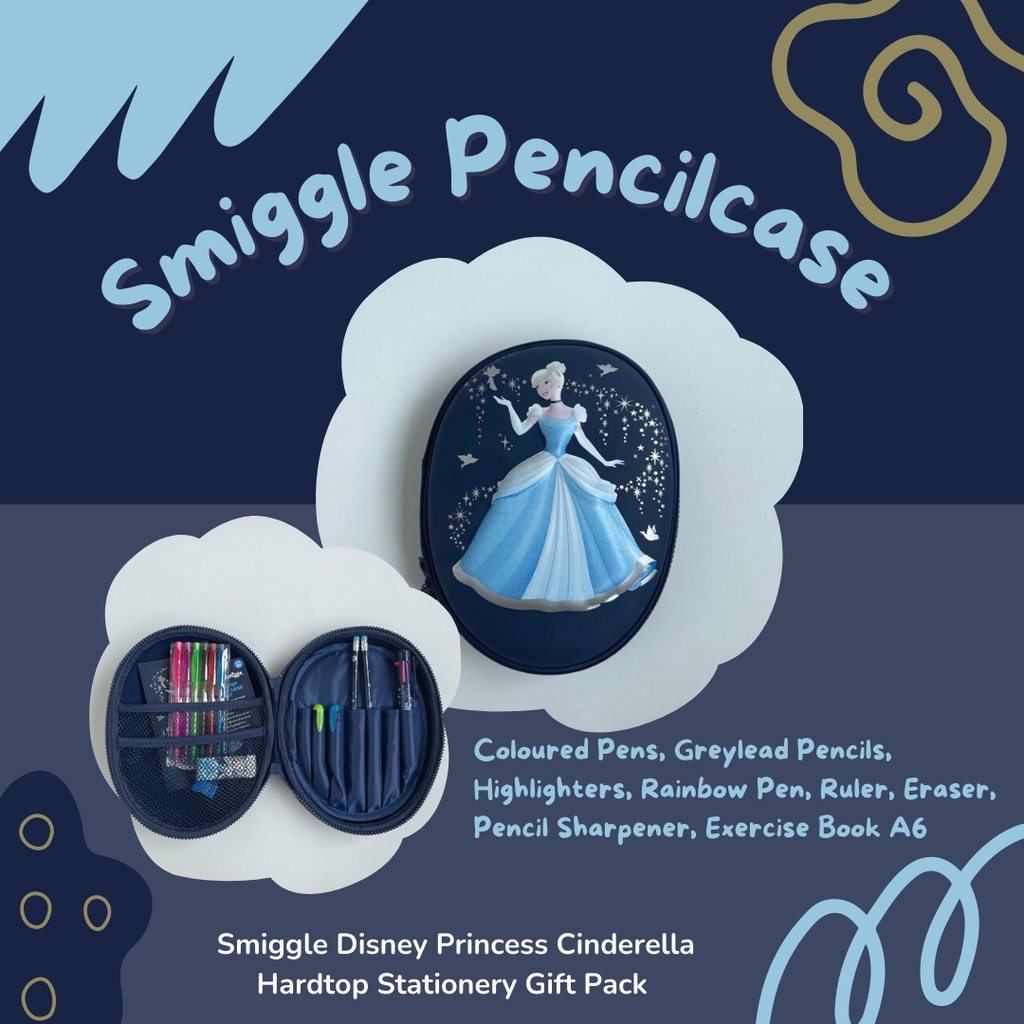 

SMIGGLE DISNEY PRINCESS CINDERELLA HARDTOP STATIONERY GIFTPACK ORIGINAL