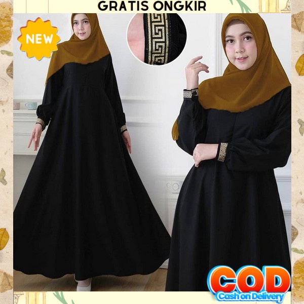 Baju Gamis Wanita Remaja Modern Terbaru 2023 Model Elegan Tren Kekinian Kondangan Maxy Dress Yasmint