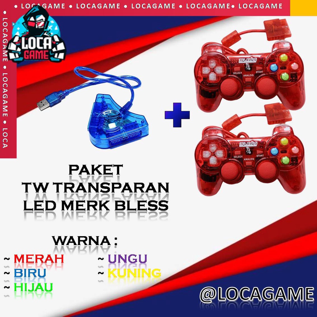 PAKET COMPLETE STIK STICK PS2 DAN CONVERTER USB 2 SLOT