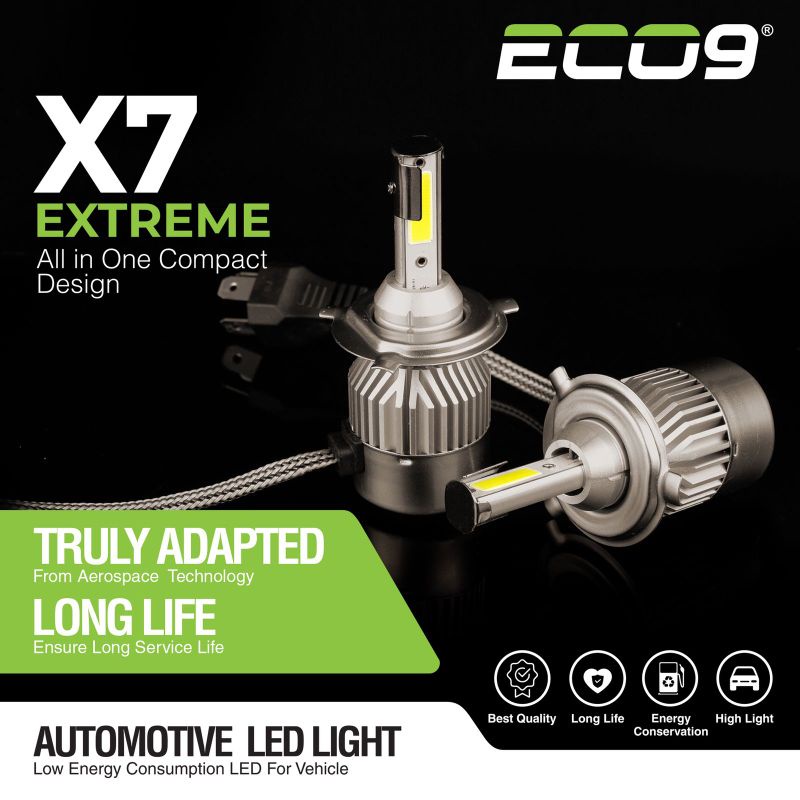 LAMPU LED HEADLAMP FOGLAMP MOBIL X7 EXTREME H4 H11 HB3(9005) HB6(9006) LED COB EXTREME WARNA CAHAYA