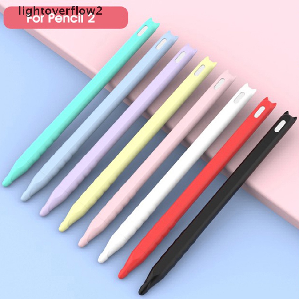 (lightoverflow2) 1 Set Cover Pelindung Bahan Silikon Untuk Apple Pencil Generasi 2