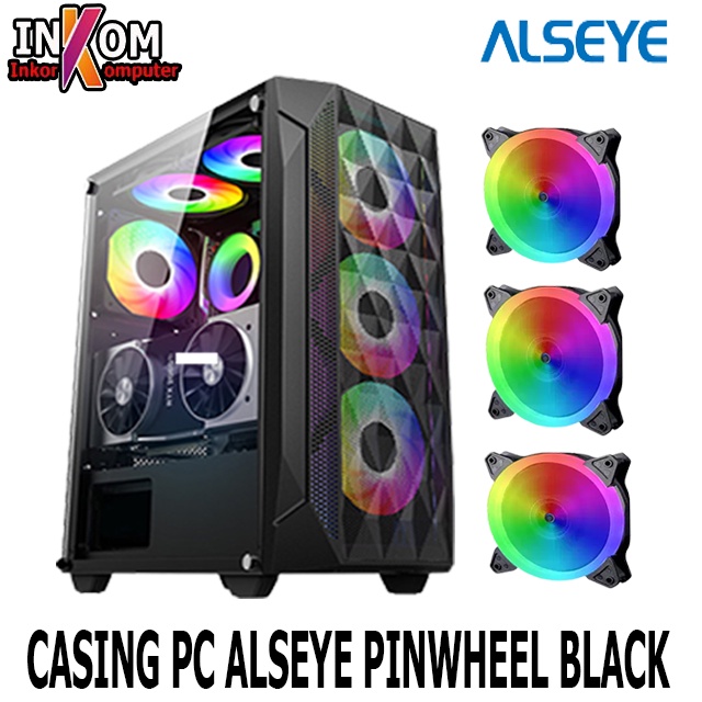 CASING CPU GAMING PINWHEEL BLACK