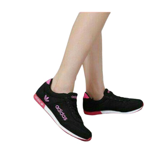 Sepatu sneakers wanita kekinian - sepatu olahraga wanita hitam fanta 37/40